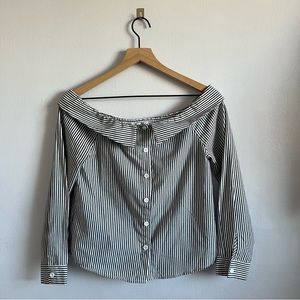 About Us • off-the-shoulder blouse